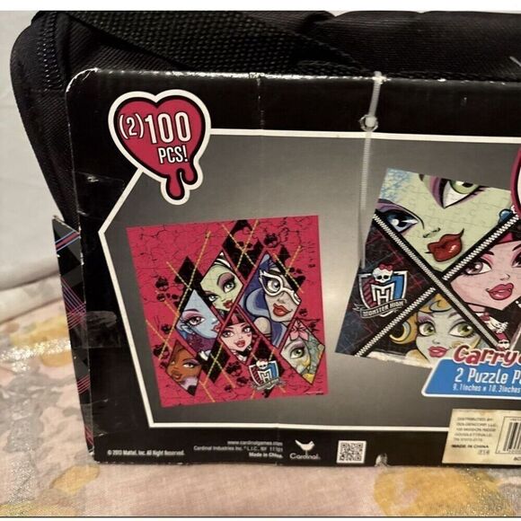 Monster High Carry & Go 2 Puzzle Pack W/ Bag 2013 Mattel 100 Piece Puzzle NEW - Picture 4 of 5